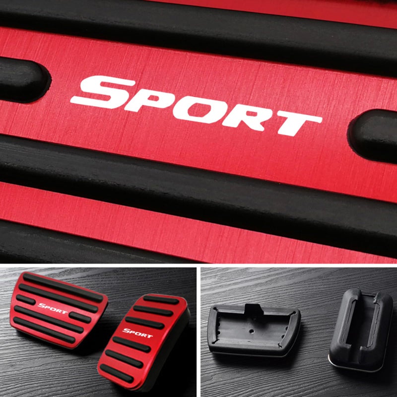 NYZAUTO Anti-Slip Performance Foot Pedal Pads Compatible with Honda 10/11th gen Civic,Auto No Drilling Aluminum Brake and Accelerator Pedal Covers Red - Image 5
